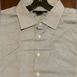 SYNRGY Blue/White Diamond Pattern ButtonDown Dress Shirt - 3XL - Big & Tall